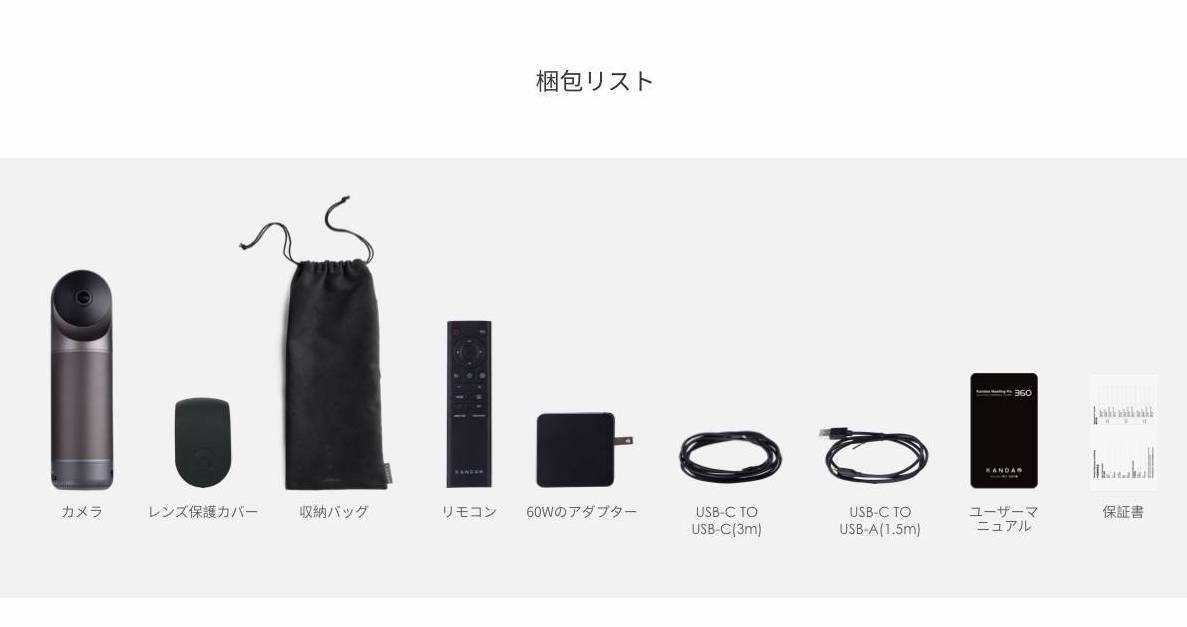 梱包リスト、付属品リスト